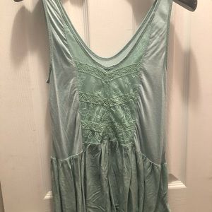 Lace Front  Green Tank